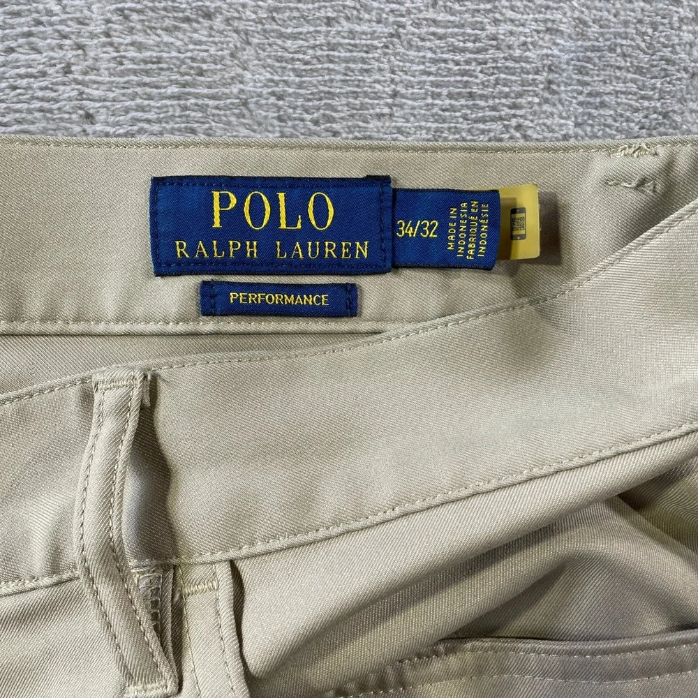 Polo Ralph Lauren Performance‎ Pants Mens 34x32 Khaki Golf Stretch Luxury Office